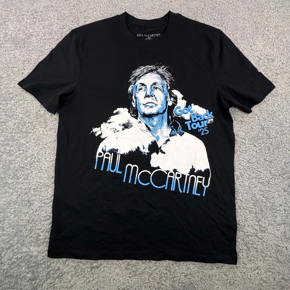 Paul McCartney Got‎ Back Tour 25 Black TShirt Mens Sz Medium Graphic Concert Tee